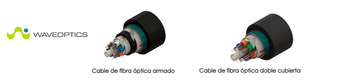 Cable de fibra optica armado y cable de fibra optica doble cubierta